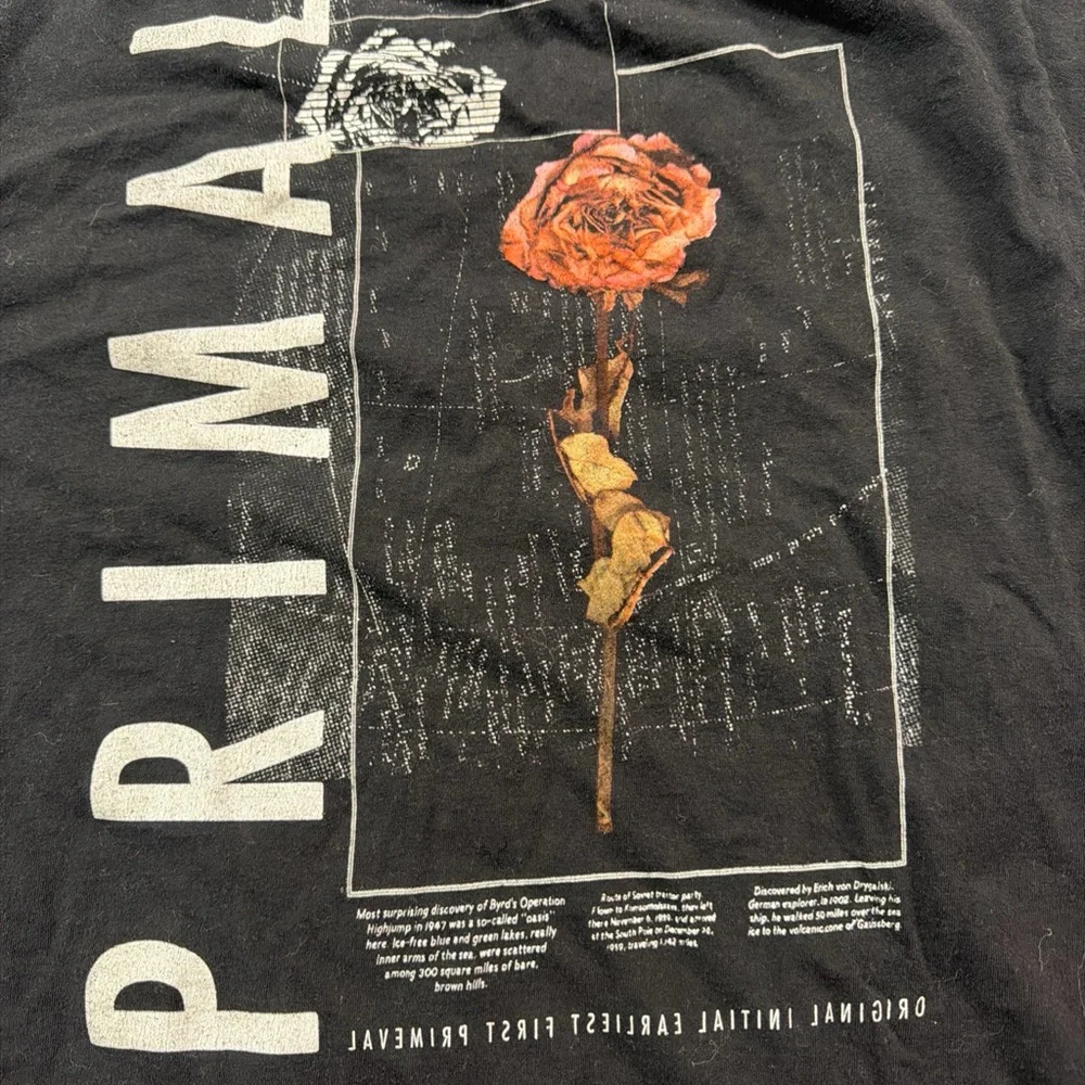 Empyre T-Shirt Men's Size Large‎ Black Primal Rose Graphic Short Sleeve